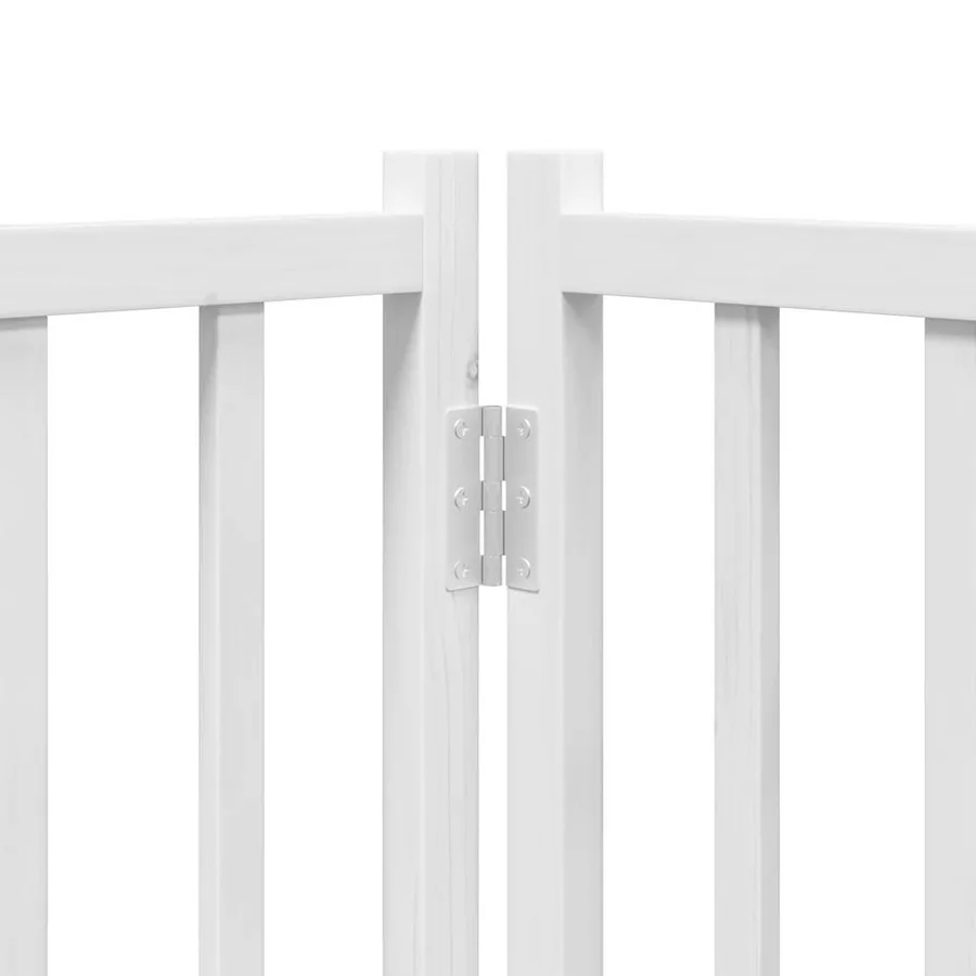 Barrière pour chien porte pliable 8panneaux blanc bois peuplier - 8