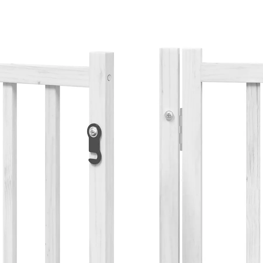 Barrière pour chien porte pliable 8panneaux blanc bois peuplier - 9