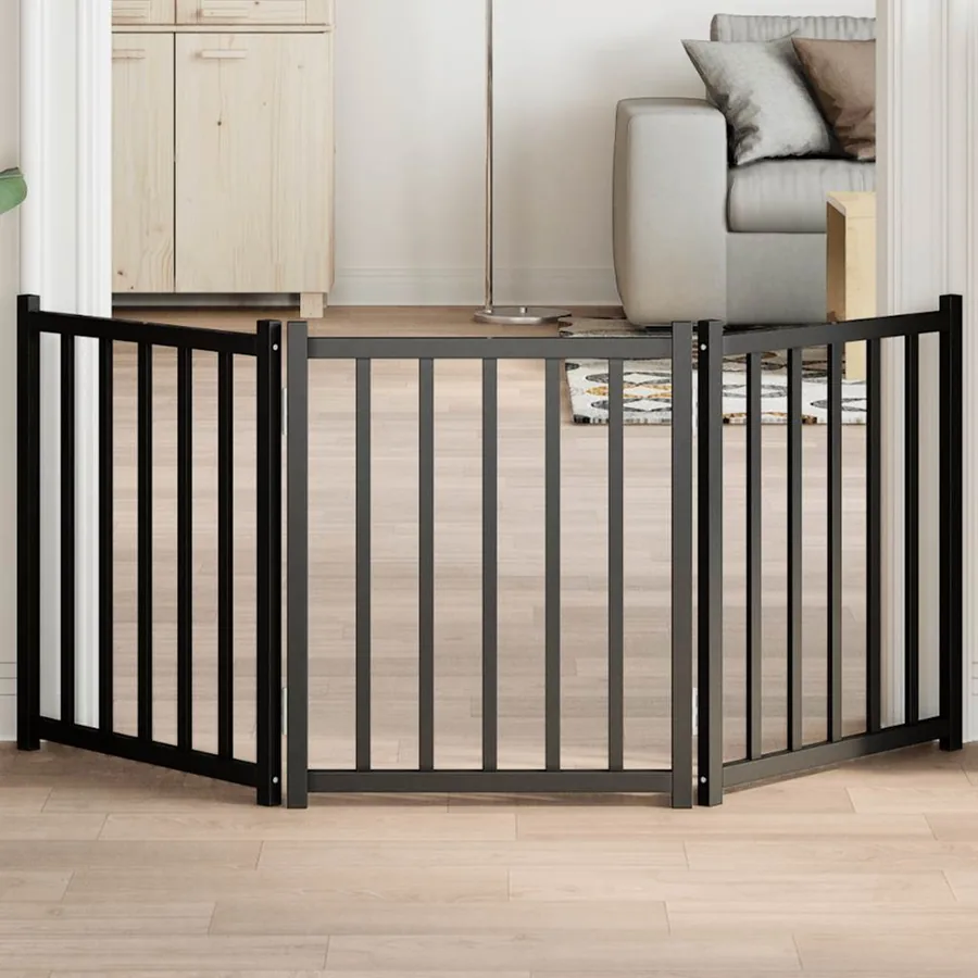 Barrière pour chien pliable 3 panneaux 150 cm bois sapin massif
