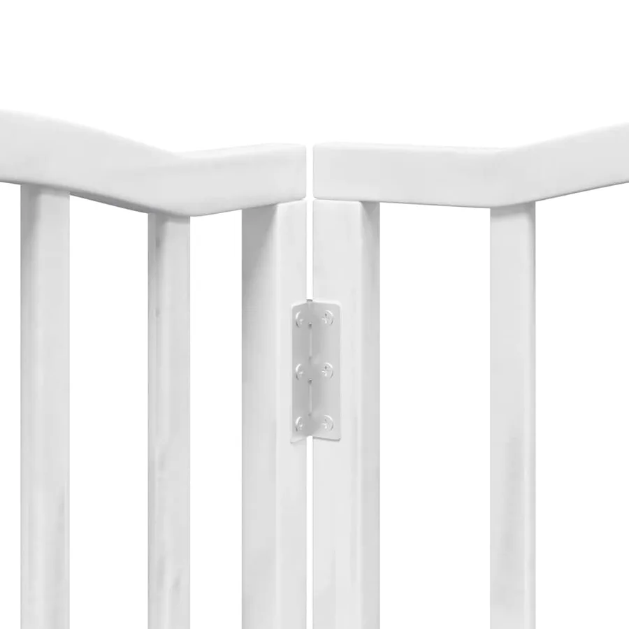 Barrière pour chien porte pliable 9panneaux blanc bois peuplier - 9