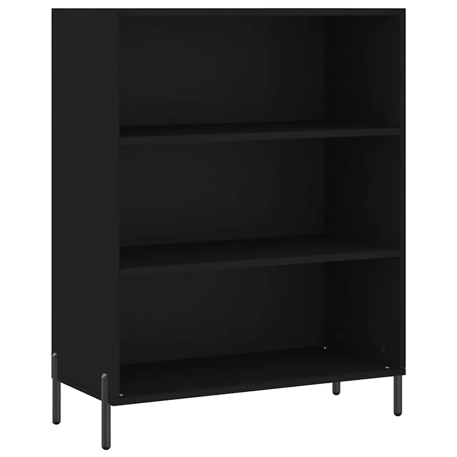 Buffet noir 69,5x32,5x180 cm bois d'ingénierie - 4