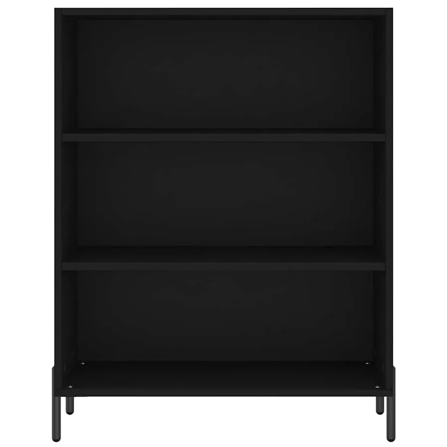 Buffet noir 69,5x32,5x180 cm bois d'ingénierie - 5