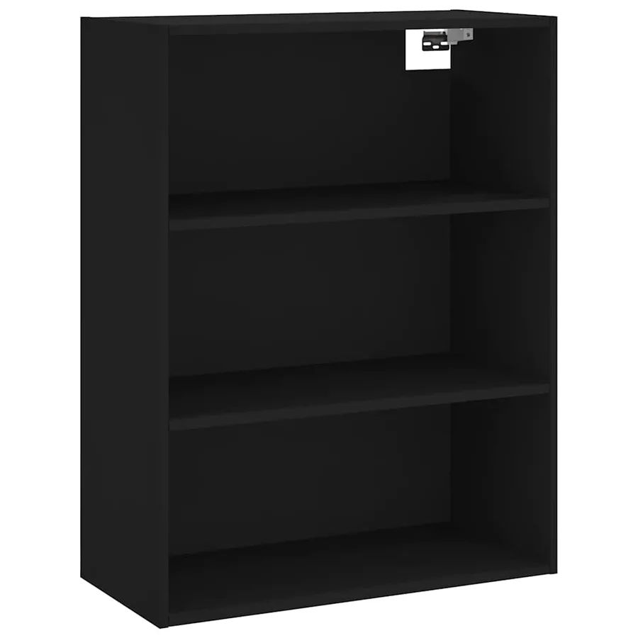 Buffet noir 69,5x32,5x180 cm bois d'ingénierie - 6