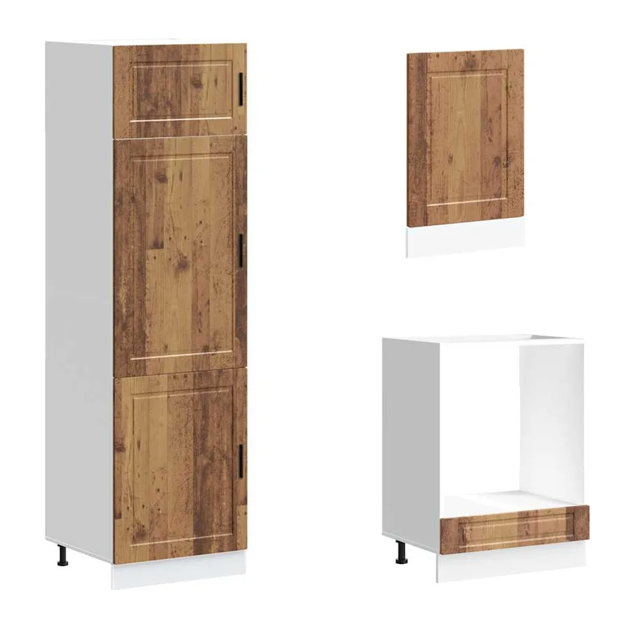 Ensemble de 7 meubles de cuisine "Porto" en bois d'ingénierie vieilli - 5