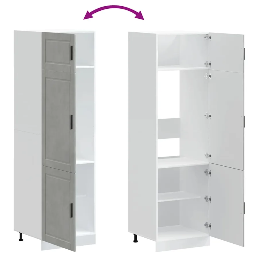 Armoire de cuisine Porto gris béton bois d'ingénierie - 7