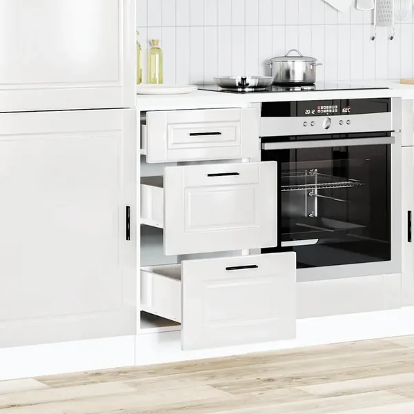 Meuble bas de cuisine « Porto » Bois d'ingénierie blanc brillant