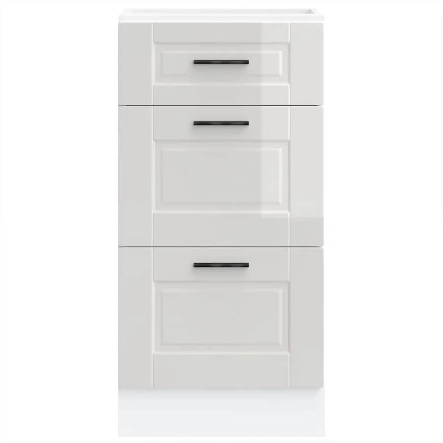 Meuble bas de cuisine « Porto » Bois d'ingénierie blanc brillant - 4
