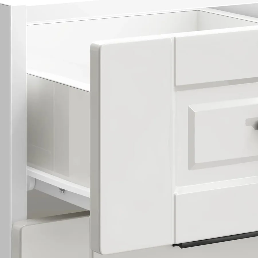 Meuble bas de cuisine « Porto » Bois d'ingénierie blanc brillant - 9