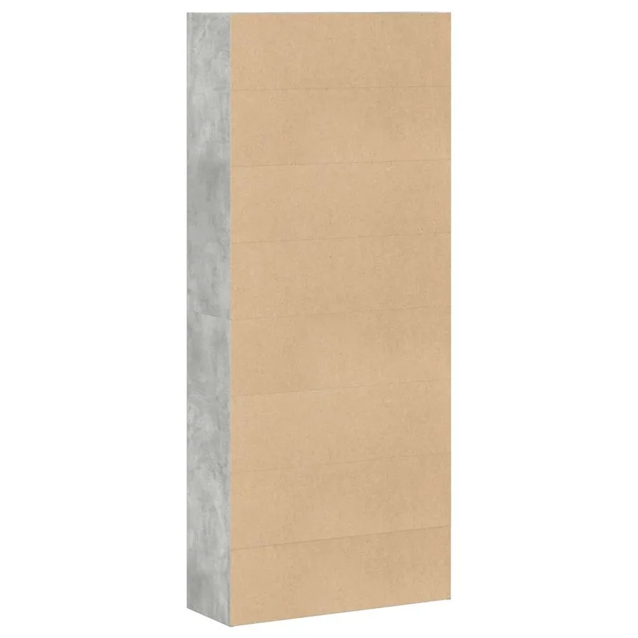 Bibliothèque gris béton 80x30x189 cm bois d'ingénierie - 5