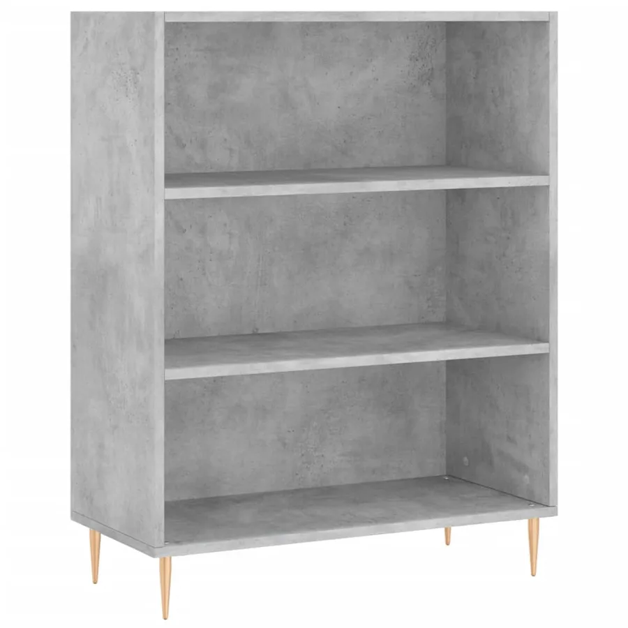 Buffet gris béton 69,5x32,5x180 cm bois d'ingénierie - 4