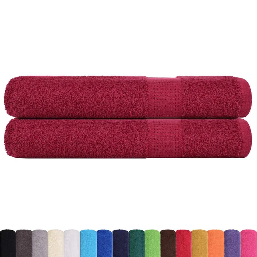 Serviettes de sauna FROGN 2 pcs bordeaux 80x200cm 360 g/m² - 2