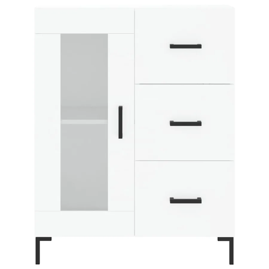 Buffet haut Blanc 69,5x34x180 cm Bois d'ingénierie - 8