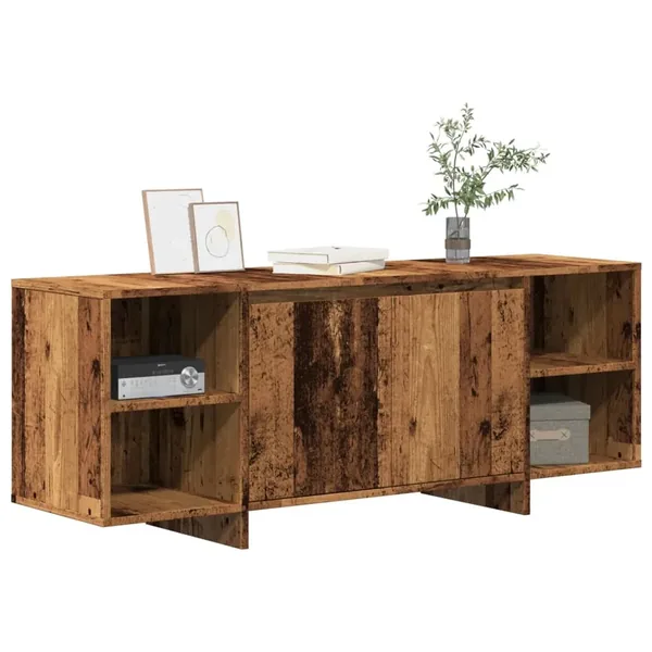 Meuble TV vieux bois 130x35x50 cm bois d'ingénierie