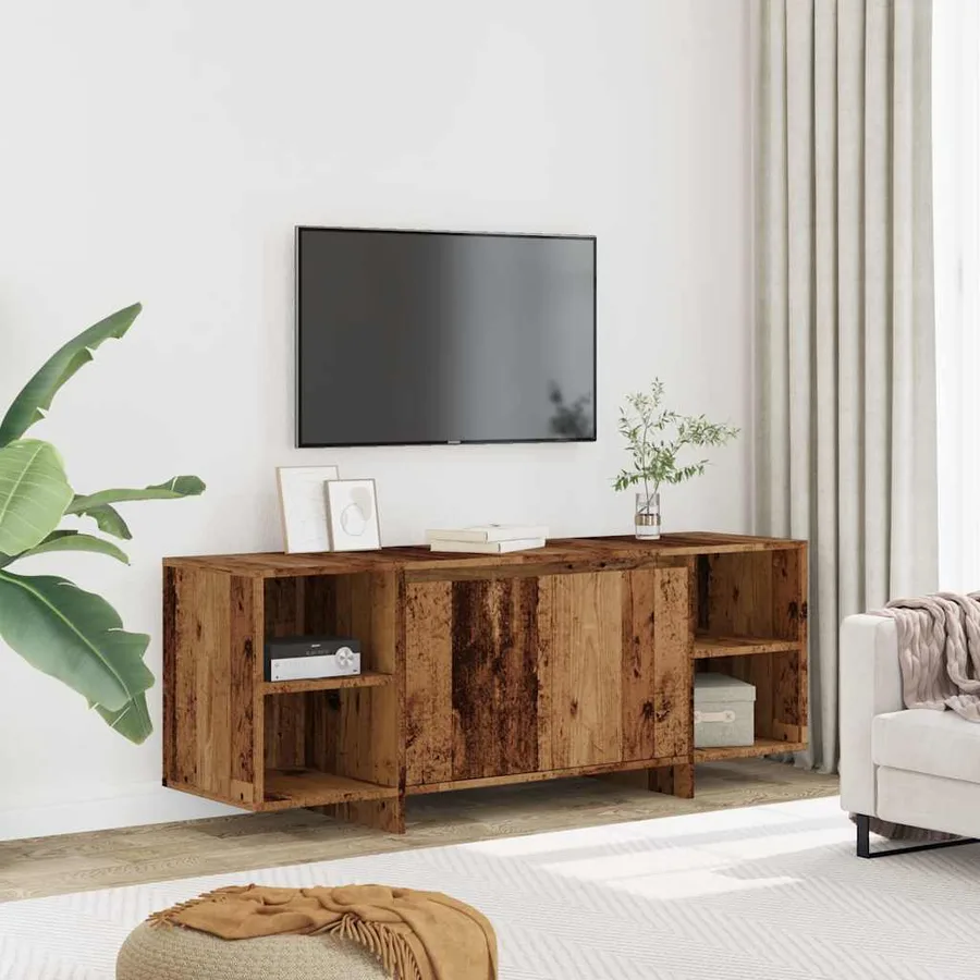 Meuble TV vieux bois 130x35x50 cm bois d'ingénierie - 3