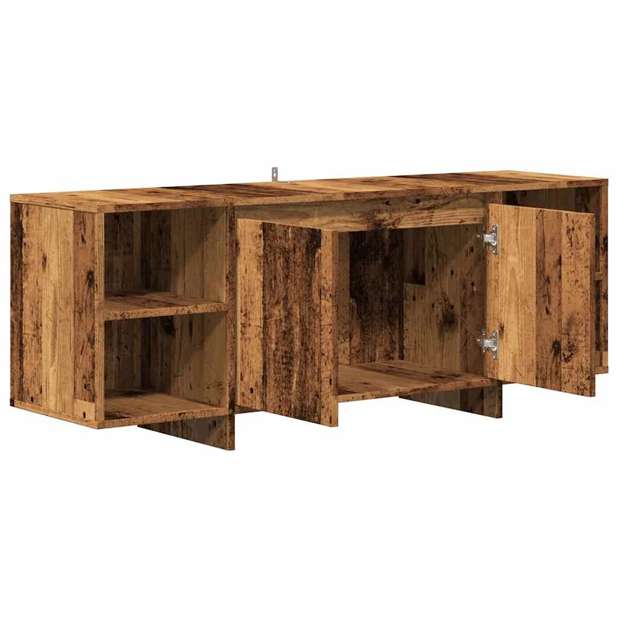 Meuble TV vieux bois 130x35x50 cm bois d'ingénierie - 5