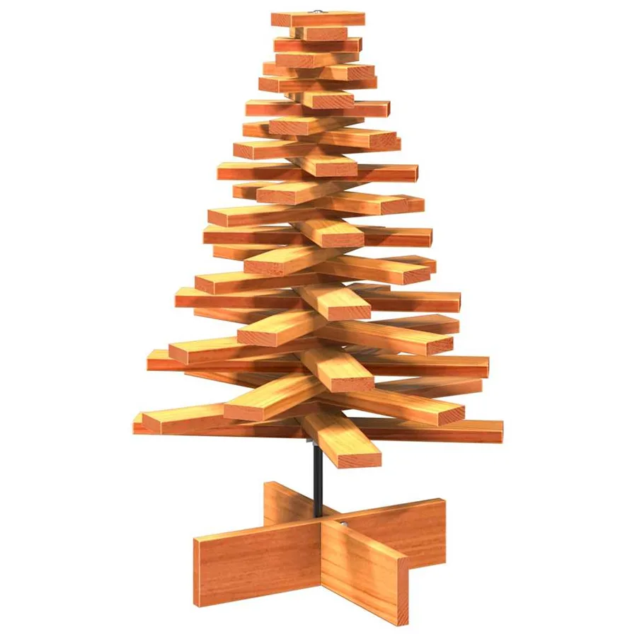 Arbre de Noël en bois pour décoration 80 cm bois de pin massif - 2