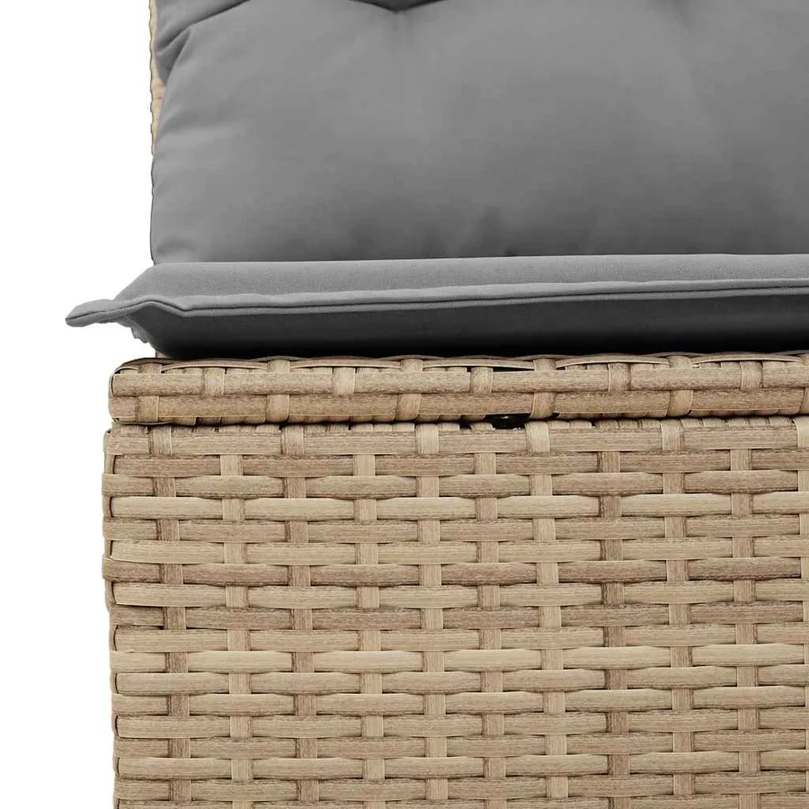 Salon de jardin avec coussins 8 pcs beige résine tressée - 11