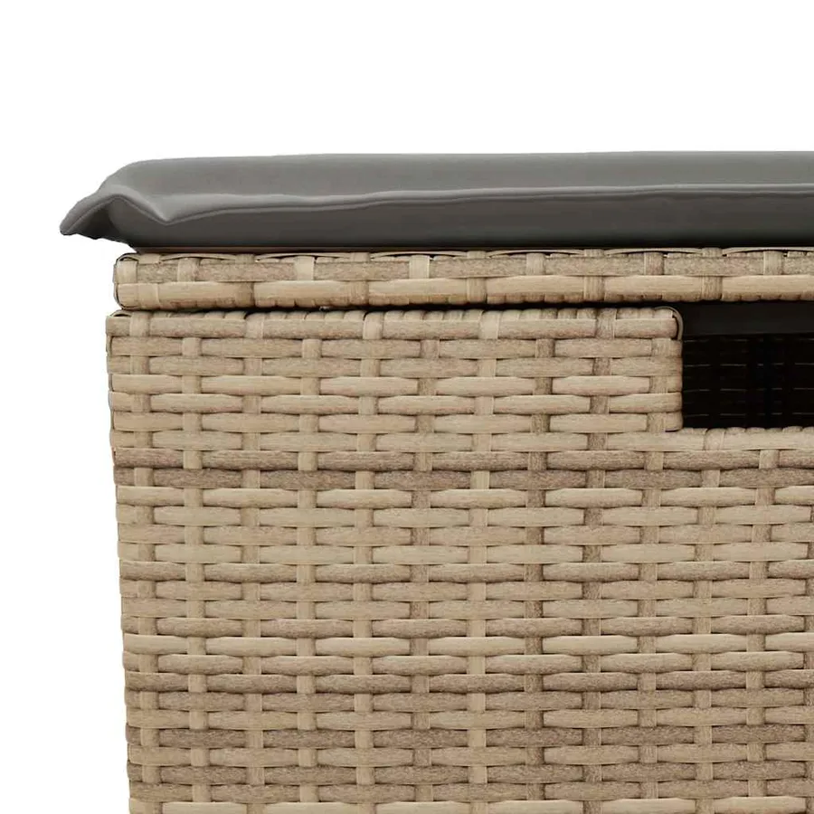 Salon de jardin avec coussins 8 pcs beige résine tressée - 12