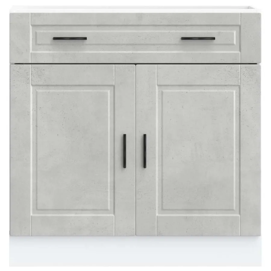 Armoire de cuisine Porto gris béton bois d'ingénierie - 4