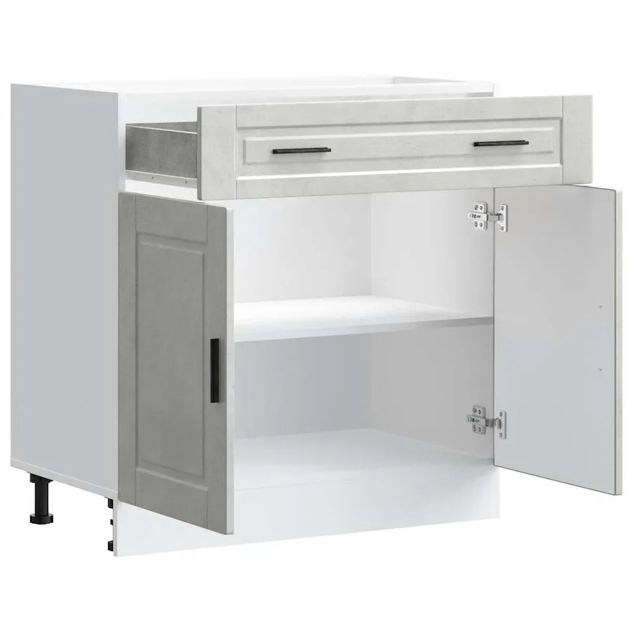 Armoire de cuisine Porto gris béton bois d'ingénierie - 5