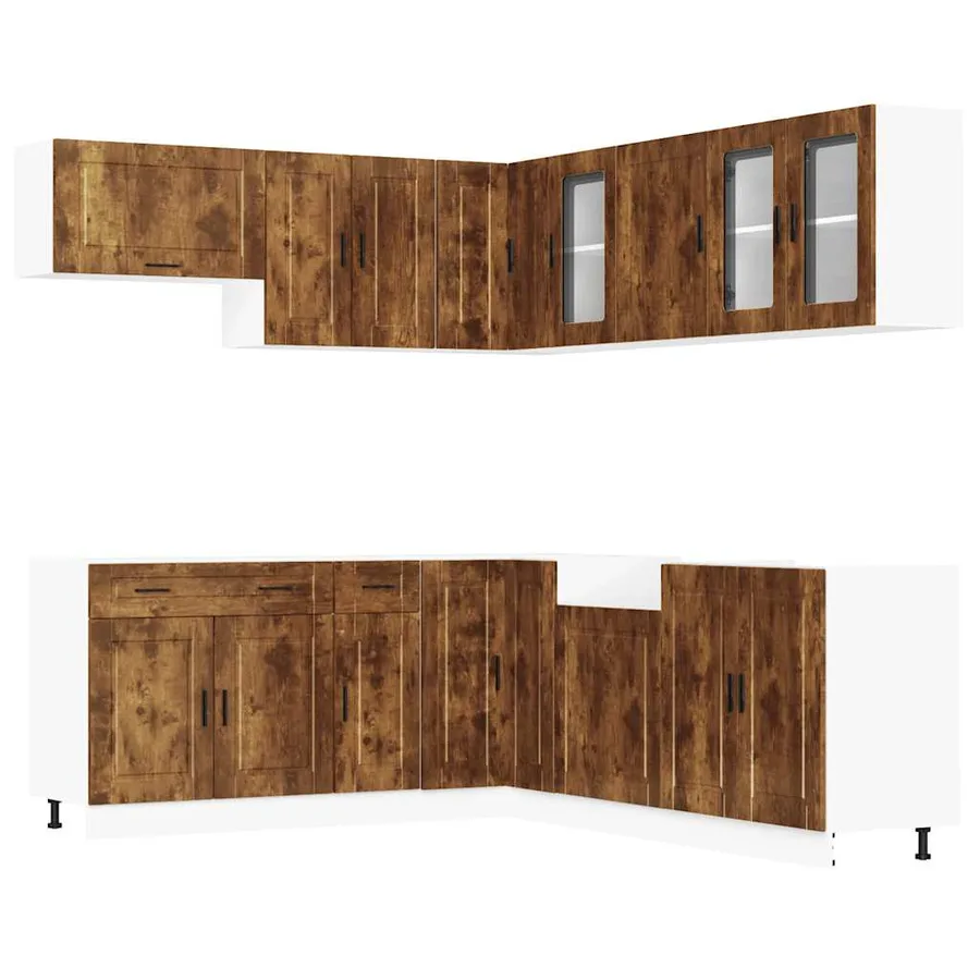 Ensemble d'armoires de cuisine 11 pcs Porto bois d'ingénierie - 2