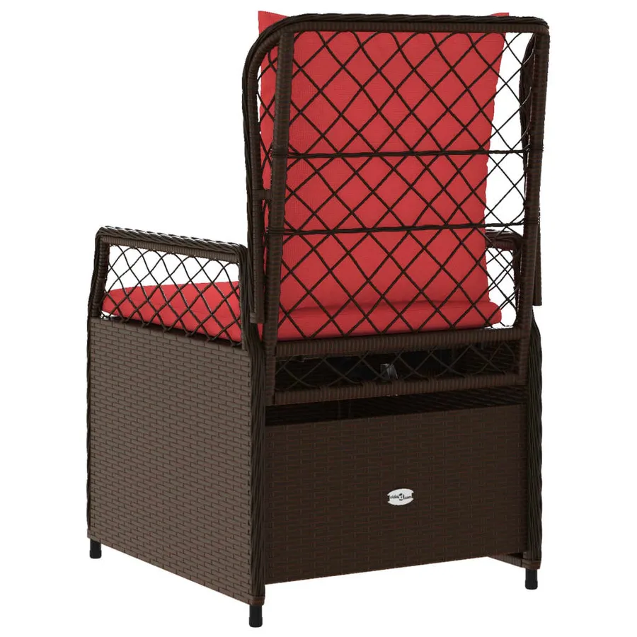 Chaises de jardin inclinables lot de 2 marron résine tressée - 7