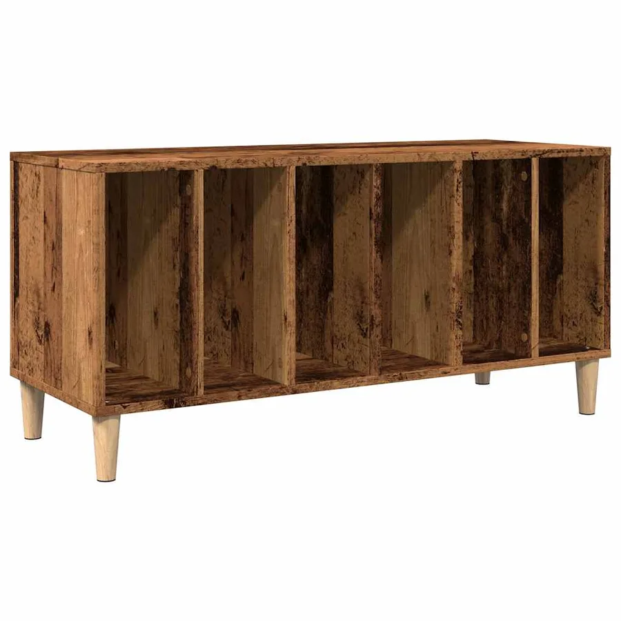 Armoire à disques vieux bois 100x38x48 cm bois d'ingénierie - 2