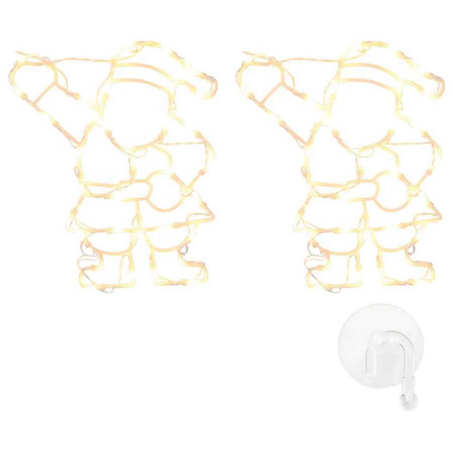 Lumières de Noël silhouette du Père Noël 2 pcs 35 LED - 2