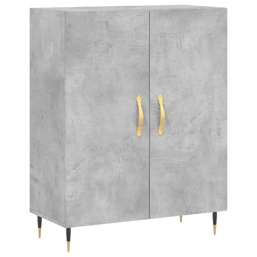 Buffet haut Gris béton 69,5x34x180 cm Bois d'ingénierie - 4