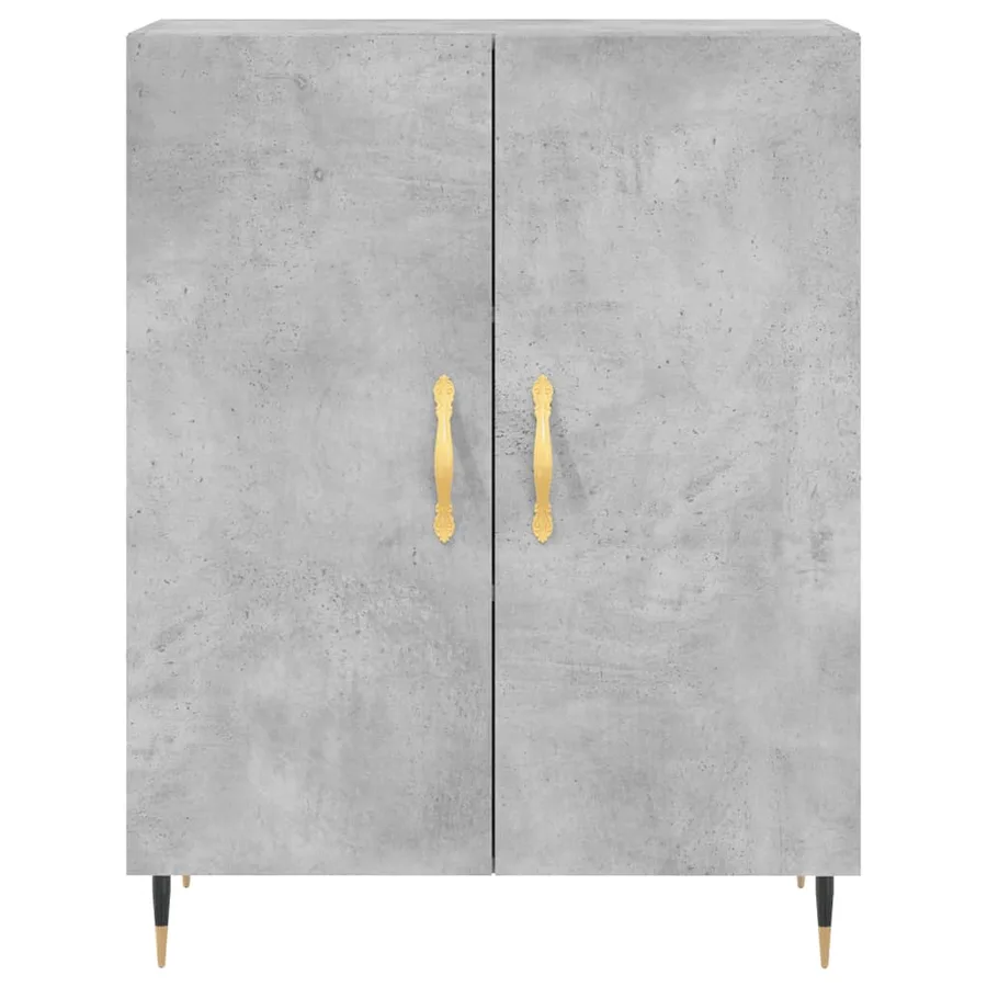 Buffet haut Gris béton 69,5x34x180 cm Bois d'ingénierie - 5