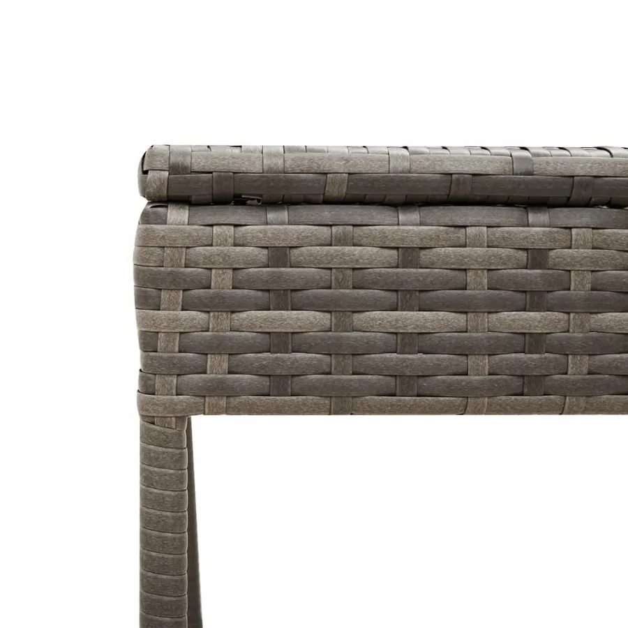 Chaises longues lot de 2 avec table gris résine tressée - 10