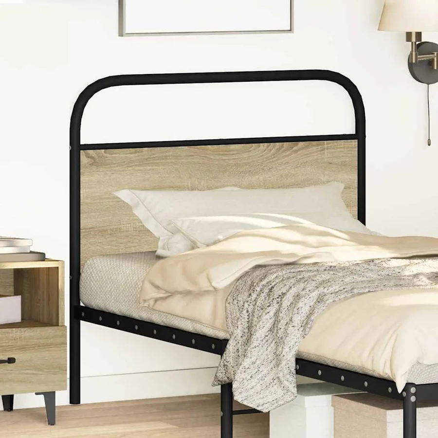Tête de lit de remplacement chêne sonoma 90 cm acier et bois d'ingénierie - 2