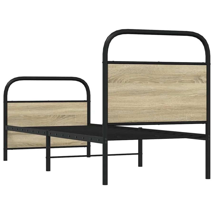 Cadre de lit sans matelas 80x200cm chêne sonoma bois ingénierie - 7