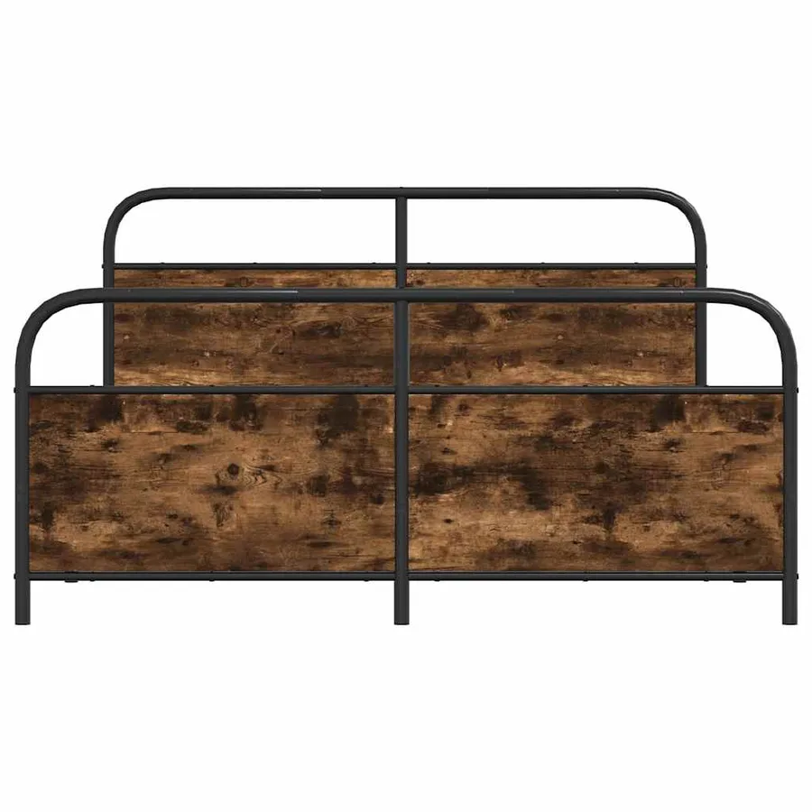 Cadre de lit en métal sans matelas chêne fumé 180x200 cm - 5