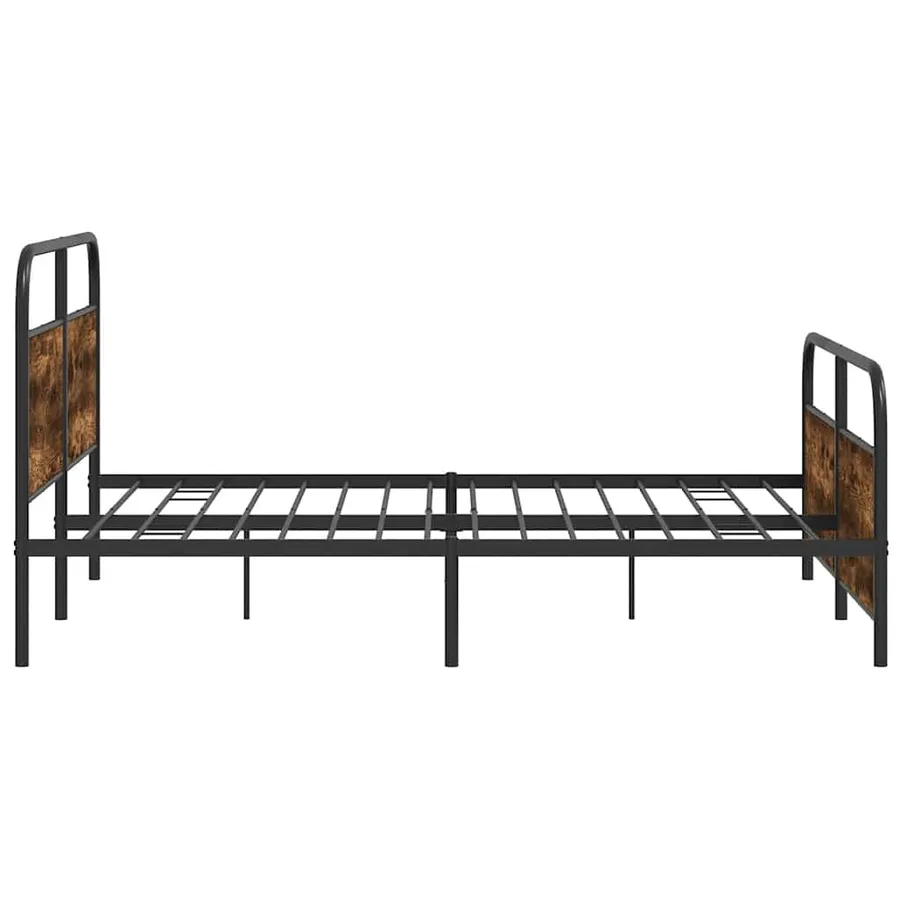 Cadre de lit en métal sans matelas chêne fumé 180x200 cm - 6