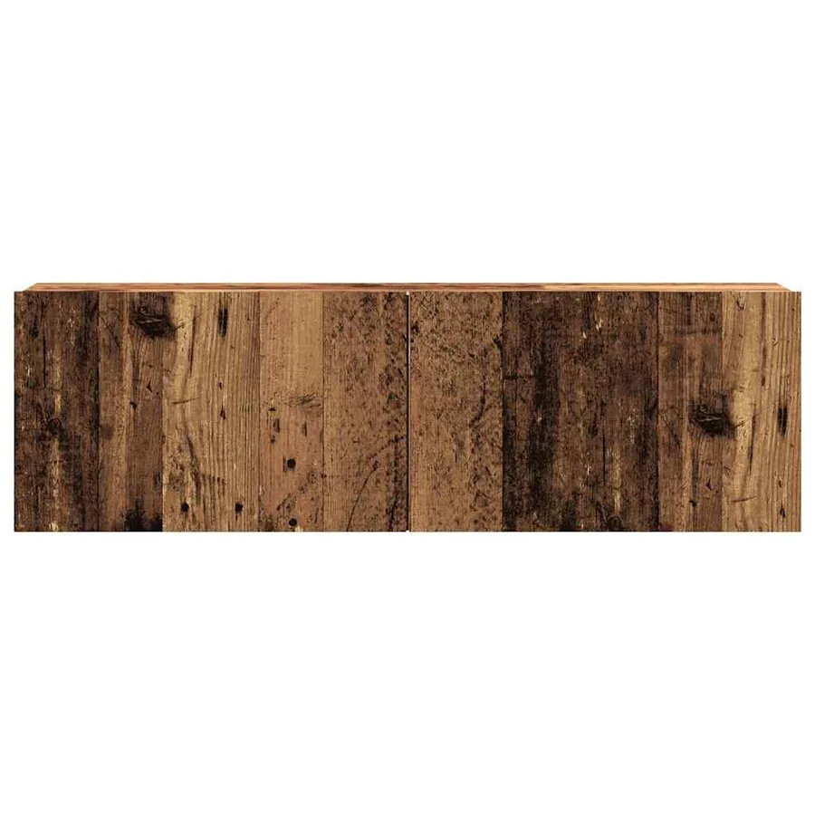 Meuble TV mural vieux bois 100x30x30 cm bois d'ingénierie - 4