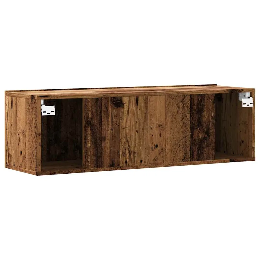 Meuble TV mural vieux bois 100x30x30 cm bois d'ingénierie - 6