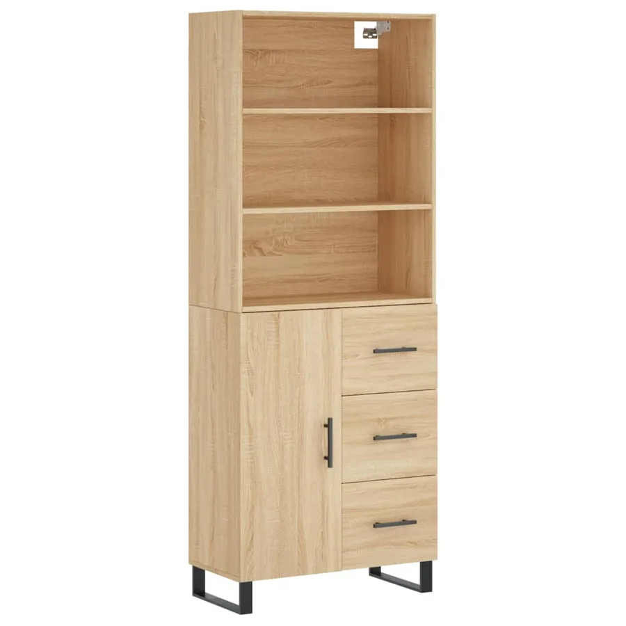 Buffet haut Chêne sonoma 69,5x34x180 cm Bois d'ingénierie - 2