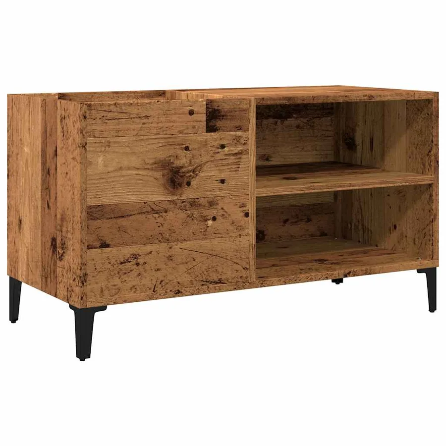 Armoire à disques vieux bois 84,5x38x48 cm bois d'ingénierie - 2
