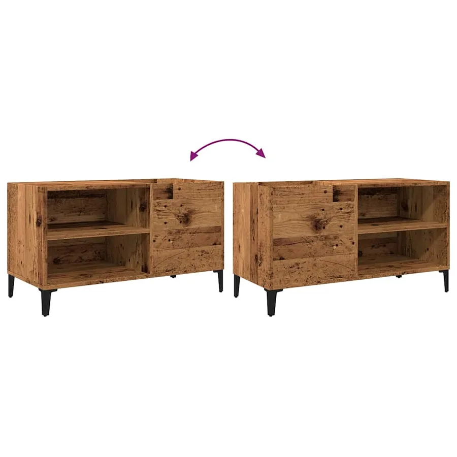 Armoire à disques vieux bois 84,5x38x48 cm bois d'ingénierie - 7