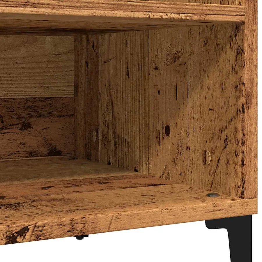 Armoire à disques vieux bois 84,5x38x48 cm bois d'ingénierie - 8