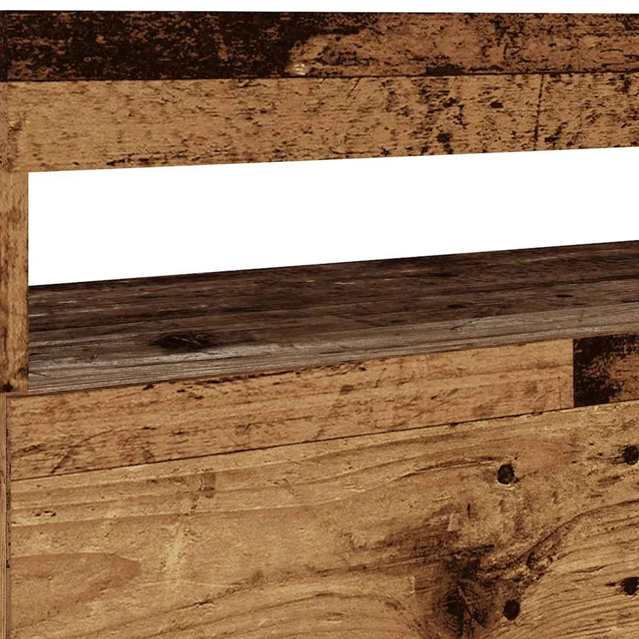 Meuble TV avec lumières LED vieux bois bois d'ingénierie - 10