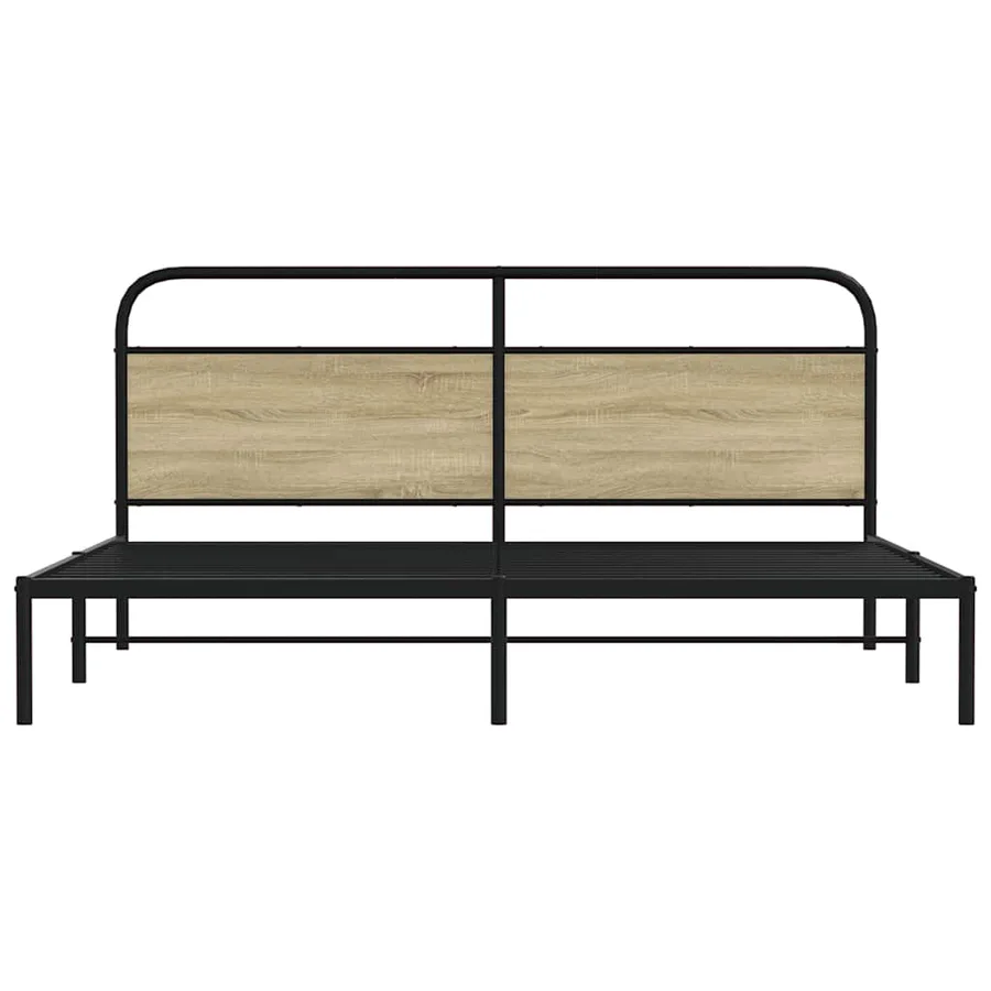 Cadre de lit en métal sans matelas chêne sonoma 193x203 cm - 4