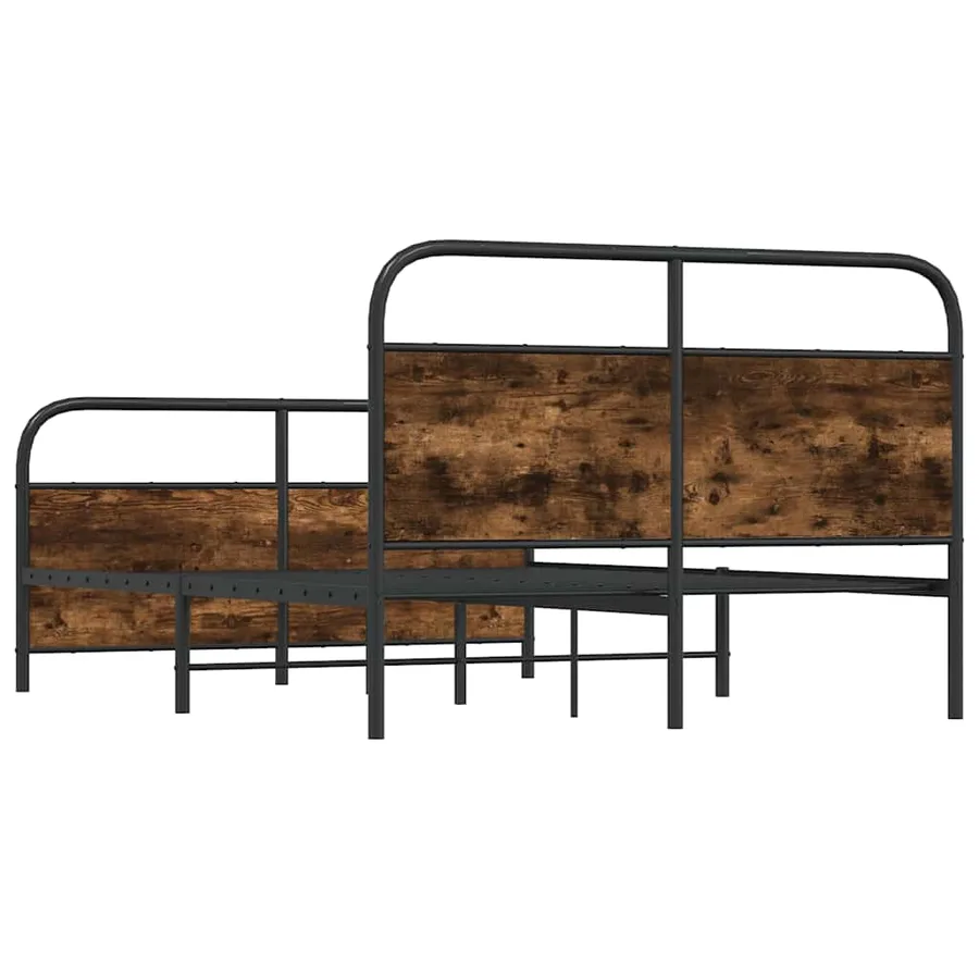 Cadre de lit sans matelas 120x200 cm chêne fumé bois ingénierie - 7