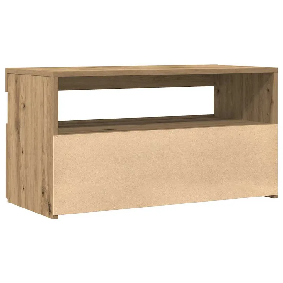 Meuble TV avec lumières LED chêne artisanal bois d'ingénierie - 8