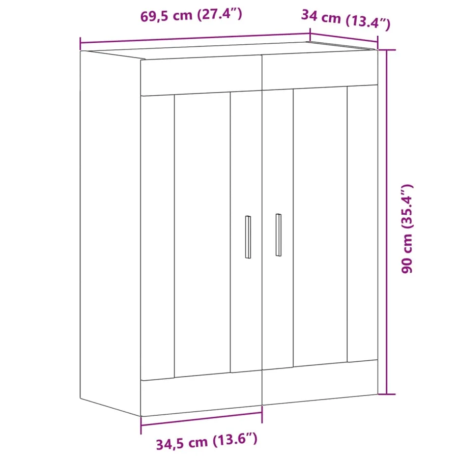 Armoire murale vieux bois 69,5x34x90 cm - 11