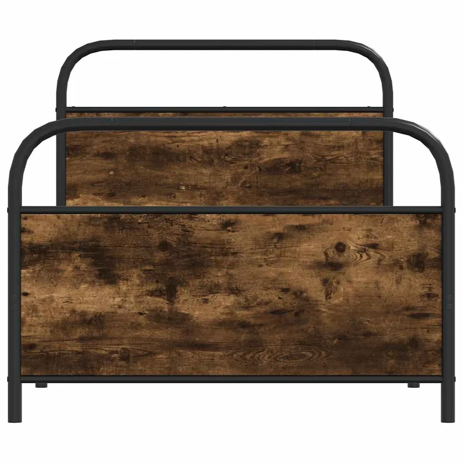 Cadre de lit sans matelas 90x190cm chêne fumé bois d'ingénierie - 5
