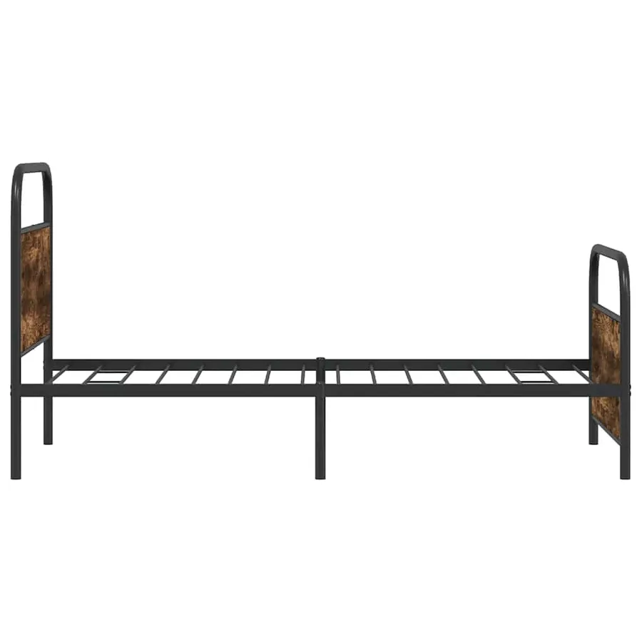 Cadre de lit sans matelas 90x190cm chêne fumé bois d'ingénierie - 6