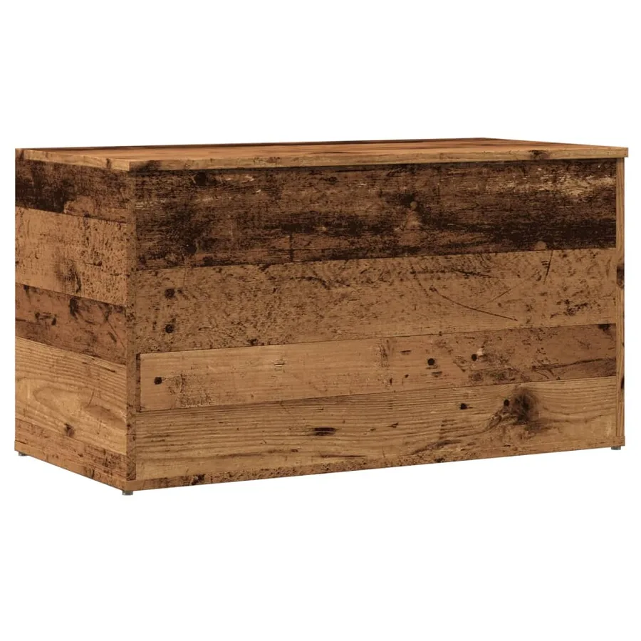 Coffre de rangement vieux bois 84x42x46 cm bois d'ingénierie - 2