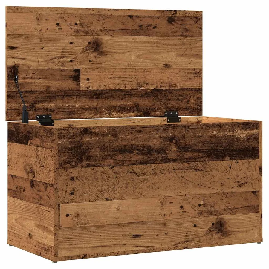 Coffre de rangement vieux bois 84x42x46 cm bois d'ingénierie - 7